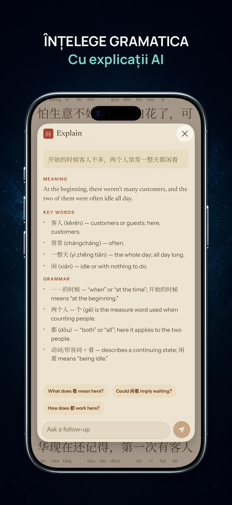 Explicație AI a gramaticii chineze